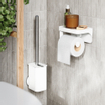 Umbra Flex toiletborstelset - 11x8x43cm - zelfklevend -ABS Wit SW928301