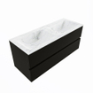 Mondiaz VICA-DLUX ensemble de meuble de salle de bain - 120cm - meuble sous-vasque urban - 2 tiroirs - lavabo encastré cloud double - sans trous de robinet - version haute de 60cm - opalo SW1087766