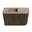 Mondiaz JOYA-DLUX 61.6cm toiletmeubel - ronding rechts kleur Shadow - Wastafel FAYE positie Links 1 kraangat kleur Saba. SW1425131