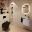 MONDIAZ TURE-DLUX Meuble toilette - 40cm - Plata - EDEN - vasque Ostra - position centrale - sans trou de robinet SW1104980