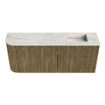 Mondiaz JOYA-DLUX 101.6cm meuble de salle de bains - arrondi gauche couleur Dusk - Vasque FAYE position Droite Sans trou de robinet couleur Ostra. SW1423428