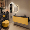MONDIAZ TURE-DLUX Meuble toilette - 120cm - Ocher - EDEN - vasque Lava - position gauche - sans trou de robinet SW1103897