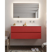 Mondiaz VICA ensemble de meuble de salle de bain - 120cm - meuble sous-vasque fire - 2 tiroirs - lavabo moon double - sans trou de robinet - miroir LED - version XL 60cm de haut SW1097963