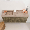 Mondiaz JOYA-DLUX 80cm toiletmeubel - kleur Dusk - Wastafel FAYE positie Links 1 kraangat kleur Arena. SW1425745