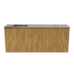 Mondiaz JOYA-DLUX 100cm toiletmeubel - kleur Oak - Wastafel FAYE positie Links 1 kraangat kleur Sombra. SW1424266