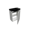 Arcqua Luna Kit lave-mains 54.3x39.7x21.8cm Brillant Blanc avec lave-mains en marbre sans trop-plein noir mat SW519671