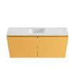 MONDIAZ TURE-DLUX Meuble toilette - 100cm - Ocher - EDEN - vasque Opalo - position centrale - 1 trou de robinet SW1104427