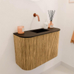 Mondiaz JOYA Meuble de toilette 63,2cm - arrondi gauche et droite couleur Oak - Vasque FAYE position Milieu Sans trou de robinet couleur Urban SW1421247