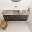 Mondiaz JOYA-DLUX Meuble de toilette 103,2 cm - arrondis gauche et droite couleur Shadow - Vasque FAYE position Milieu Sans trou de robinet couleur Oza SW1425105