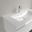 Villeroy & Boch Venticello Lavabo pour meuble avec lavabo au centre 100x50cm avec 1 trou pour robinetterie (et 2 trous perçables) avec trop plein ceramic+ blanc 1025121
