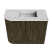 Mondiaz JOYA-DLUX Meuble de salle de bains - 51,6cm - arrondi gauche couleur Shadow - Vasque FAYE position Droite Sans trou de robinet couleur Opalo. SW1422958