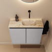 MONDIAZ TURE-DLUX Meuble de toilettes 60cm Plata. EDEN lavabo Frappe position droite. Sans trou de robinet. SW1102931