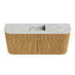 Mondiaz JOYA-DLUX 93.2cm toiletmeubel - ronding links en rechts kleur Oak - Wastafel FAYE positie Midden Zonder kraangat kleur Opalo. SW1422180