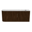 Mondiaz JOYA-DLUX 101.6cm toiletmeubel - ronding links kleur Walnut - Wastafel FAYE positie Rechts 1 kraangat kleur Glace. SW1422419
