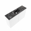 MONDIAZ TURE-DLUX Meuble toilette - 80cm - Talc - EDEN - vasque Lava - position centrale - 1 trou de robinet SW1103660