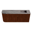 Mondiaz JOYA-DLUX Meuble de toilette 101,6cm - arrondi gauche couleur Ruby - Vasque FAYE position Droite Sans trou de robinet couleur Sombra SW1425707