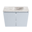 MONDIAZ TURE-DLUX Meuble toilette - 60cm - Clay - EDEN - vasque Glace - position droite - sans trou de robinet SW1103198