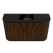 Mondiaz JOYA 73.2cm meuble de salle de bains - arrondi gauche et droite couleur Walnut - Vasque FAYE position Milieu Sans trou de robinet couleur Urban SW1421439