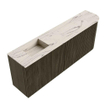 Mondiaz JOYA-DLUX Meuble de salle de bains - 111,6cm - arrondi droit couleur Shadow - Vasque FAYE position Gauche Sans trou de robinet couleur Nata SW1424995