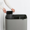 Brabantia Bo Touch Bin Poubelle - 3x11 litres - 3 seau intérieur en plastiques - mineral concrete grey SW1117527