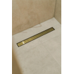 Fortifura Galeria douchegoot - 160cm - gesloten rooster - vloerflens - Geborsteld Messing PVD (Goud) SW1075435