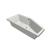 Baignoire compacte Xenz Society - 170x75cm - avec trop-plein - sans bonde - Installation d'angle à droite - Acrylique Edelweiss mat SW102930