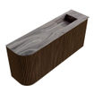 Mondiaz JOYA-DLUX 91.6cm toiletmeubel - ronding links kleur Walnut - Wastafel FAYE positie Rechts 1 kraangat kleur Sombra. SW1424753