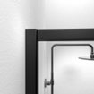 Sealskin Contour porte pivotante pour niche 90 cm, 200 cm de hauteur, noir, verre de sécurité clair 6 mm SW296200
