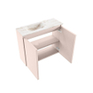 MONDIAZ TURE-DLUX Meuble toilette - 60cm - Rosee - EDEN - vasque Frappe - position gauche - sans trou de robinet SW1102935