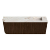 Mondiaz JOYA-DLUX Meuble de salle de bains 111,6cm - arrondi gauche couleur Noyer - Vasque FAYE position Droite 1 trou de robinet couleur Frappe SW1422312