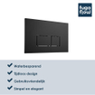 FugaFlow Elvas Bedieningsplaat - dualflush - frontbediening - voor Geberit UP320 - Inbouwreservoir - metaal - rond - mat zwart SW812038