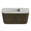 Mondiaz JOYA-DLUX 73.2cm toiletmeubel - ronding links en rechts kleur Shadow - Wastafel FAYE positie Midden Zonder kraangat kleur Glace. SW1422786