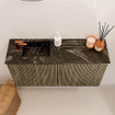 Mondiaz JOYA-DLUX 80cm toiletmeubel - kleur Dusk - Wastafel FAYE positie Links 1 kraangat kleur Lava. SW1423242