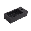 Wiesbaden Ensemble lave-mains Rhea S mini avec lave-mains à droite, robinet, siphon et bonde de vidage noir mat SW539019