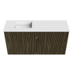Mondiaz JOYA 80cm meuble de salle de bains - couleur Shadow - Vasque FAYE position Gauche Sans trou de robinet couleur Talc. SW1421414