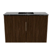 Mondiaz JOYA-DLUX 60cm toiletmeubel - kleur Walnut - Wastafel FAYE positie Midden 1 kraangat kleur Lava. SW1422448