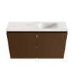 MONDIAZ TURE-DLUX Meuble de WC 80 cm Rust. EDEN lavabo Ostra position droite. Sans trou de robinet. SW1105031