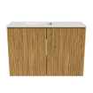 Mondiaz JOYA 60cm meuble de toilette - couleur Oak - Vasque FAYE position Gauche Sans trou de robinet couleur Talc. SW1421100