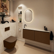 MONDIAZ TURE-DLUX Meuble toilette - 120cm - Rust - EDEN - vasque Ostra - position gauche - 1 trou de robinet SW1105063