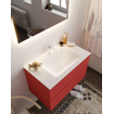 Mondiaz VICA ensemble de meuble de salle de bain - 80cm - meuble sous-vasque fire - 2 tiroirs - lavabo cloud milieu - 1 trou de robinet - miroir LED - version XL 60cm haut SW1097985