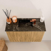 Mondiaz JOYA-DLUX 60cm meuble de salle de bains - couleur Oak - Vasque FAYE position Milieu 1 trou de robinet couleur Lava. SW1422053