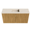 Mondiaz JOYA-DLUX 80cm toiletmeubel - kleur Oak - Wastafel FAYE positie Midden 1 kraangat kleur Meli. SW1423950