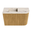 Mondiaz JOYA-DLUX 61.6cm meuble de toilette - arrondi droite couleur Chêne - Lavabo FAYE position Gauche 1 trou de robinet couleur Nata. SW1424049