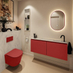 MONDIAZ TURE-DLUX Meuble toilette - 120cm - Fire - EDEN - vasque Opalo - position droite - 1 trou de robinet SW1104324