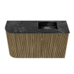 Mondiaz JOYA-DLUX 71.6cm toiletmeubel - ronding links kleur Dusk - Wastafel FAYE positie Rechts Zonder kraangat kleur Lava. SW1423235
