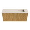 Mondiaz JOYA-DLUX 90cm toiletmeubel - kleur Oak - Wastafel FAYE positie Rechts 1 kraangat kleur Meli. SW1423941
