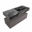 Mondiaz ALAN-DLUX Ensemble de meuble - 110cm - meuble Dark grey mat - 1 tiroir - Lavabo Cloud Lava suspendu - vasque Droite - 1 trou de robinet SW808086