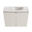 MONDIAZ TURE-DLUX Meuble toilette - 60cm - Linen - EDEN - vasque Glace - position droite - sans trou de robinet SW1103373