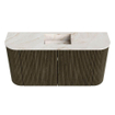 Mondiaz JOYA-DLUX 83.2cm meuble de toilette - arrondis gauche et droite couleur Shadow - Vasque FAYE position Milieu Sans trou de robinet couleur Frappe. SW1426211