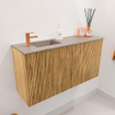 Mondiaz JOYA-DLUX 80cm meuble de salle de bains - couleur Oak - Vasque FAYE position Gauche 1 trou de robinet couleur Saba. SW1424180